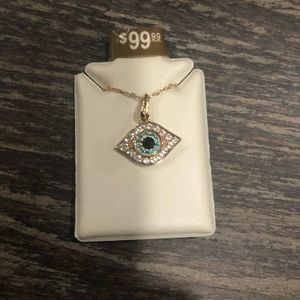 Evil Eye 10k Gold Necklace
